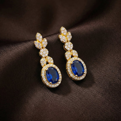 Sapphire Halo Earrings