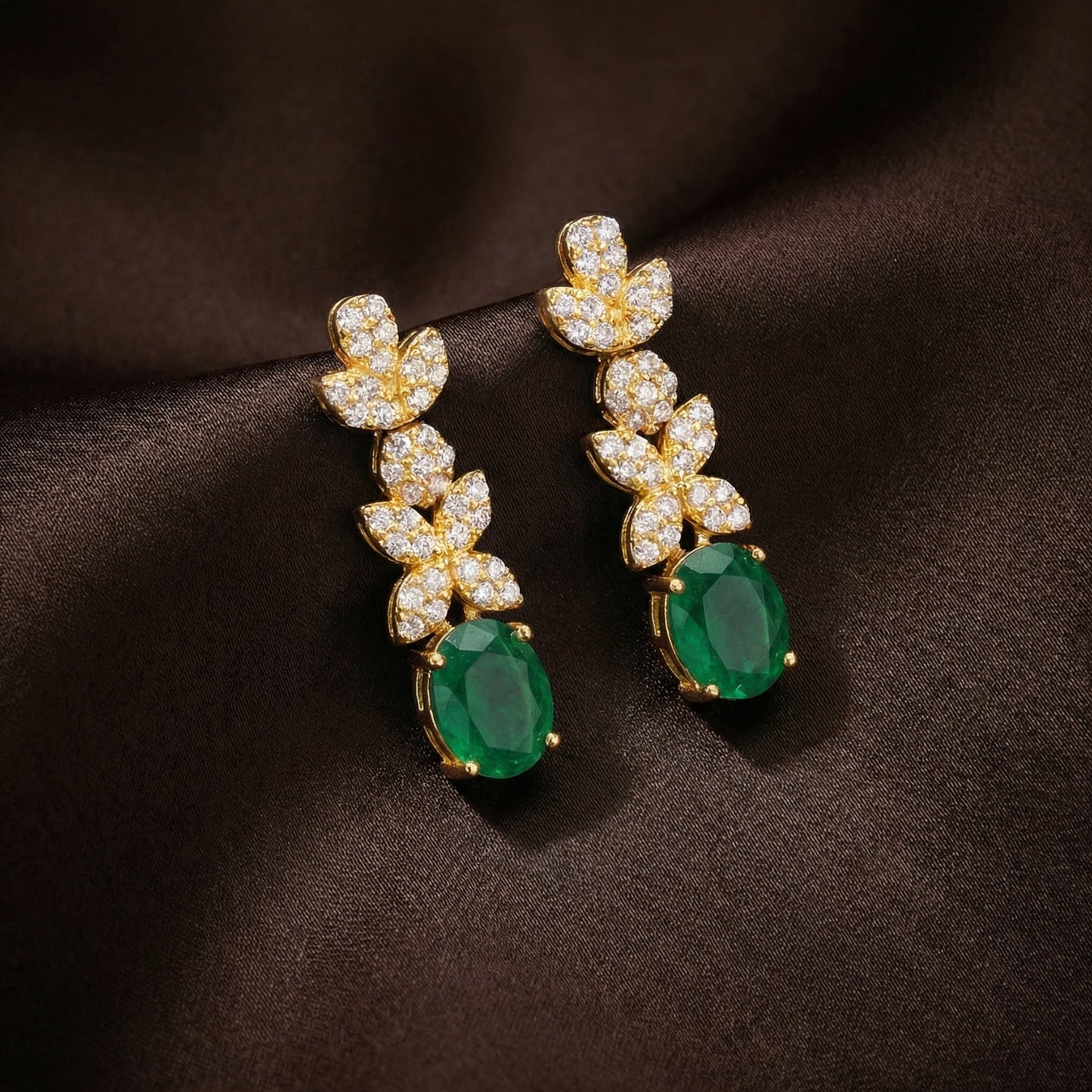 Emerald Oval Earrings