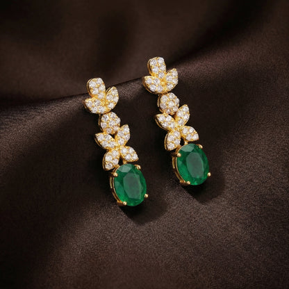 Emerald Oval Earrings