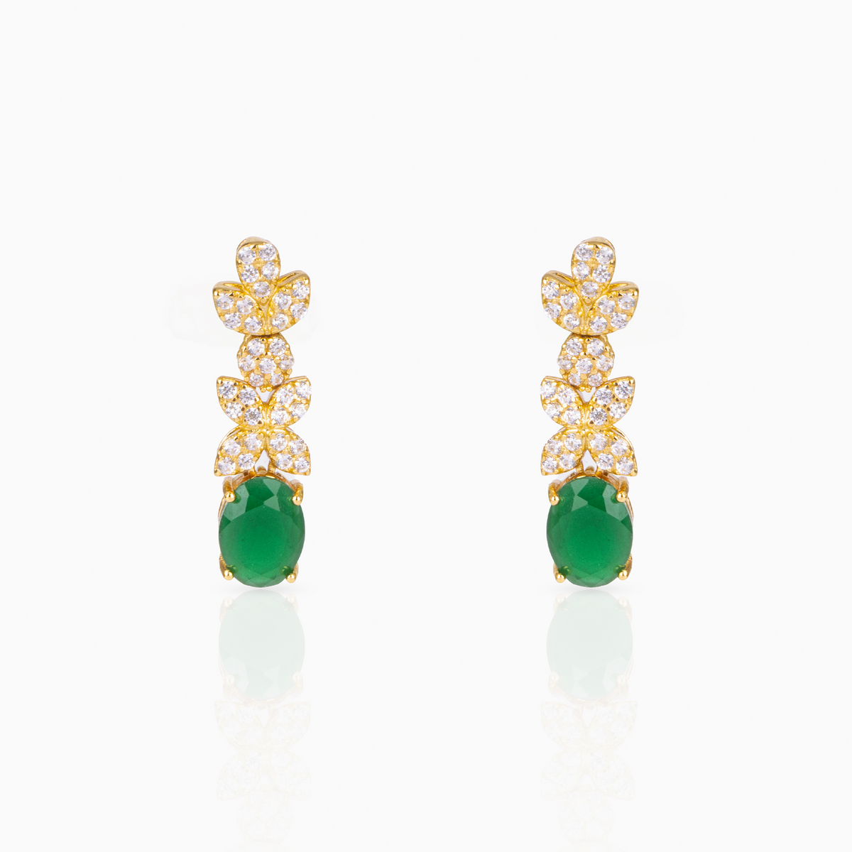 Emerald Oval Earrings