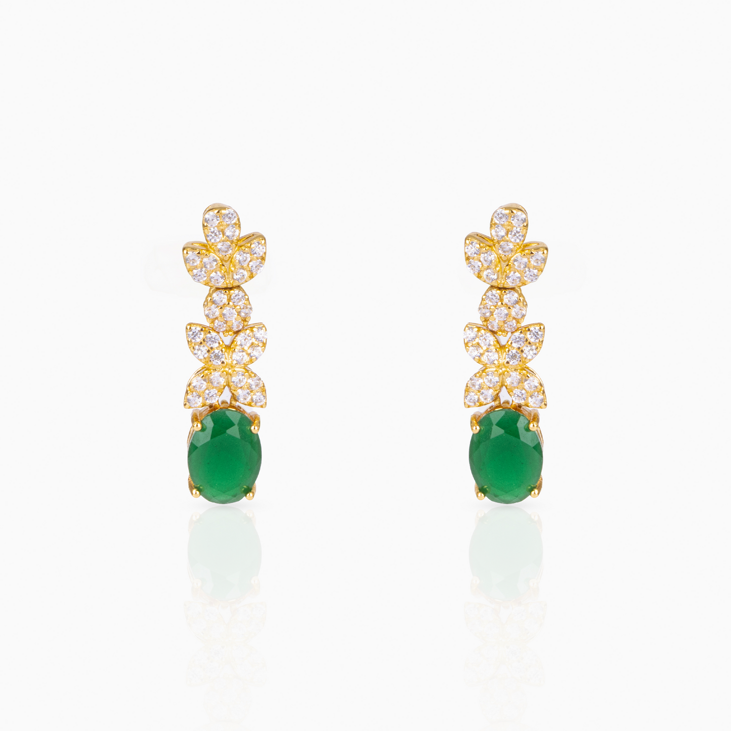 Emerald Oval Earrings