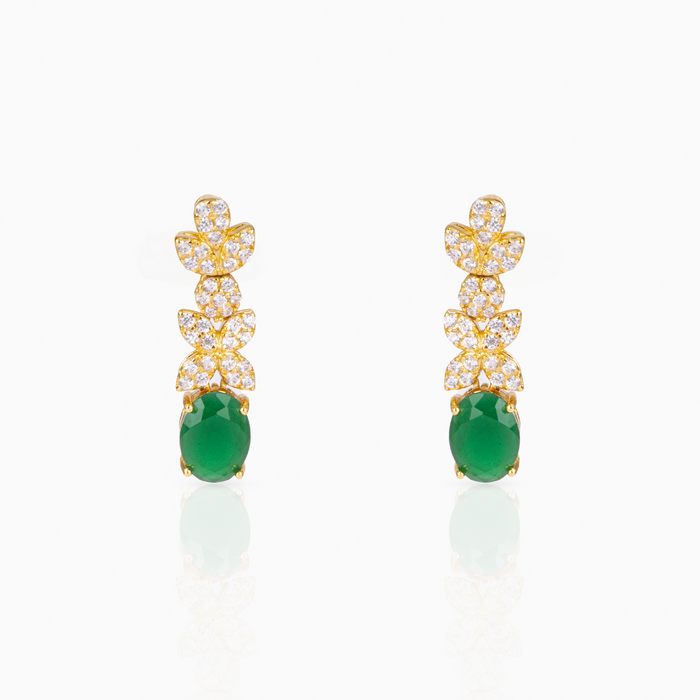 Emerald Oval Earrings