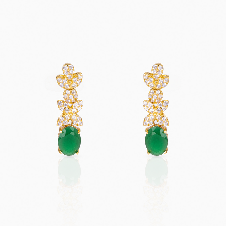 Emerald Oval Earrings