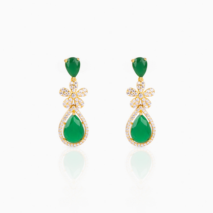 Emerald Flora Drop Earrings