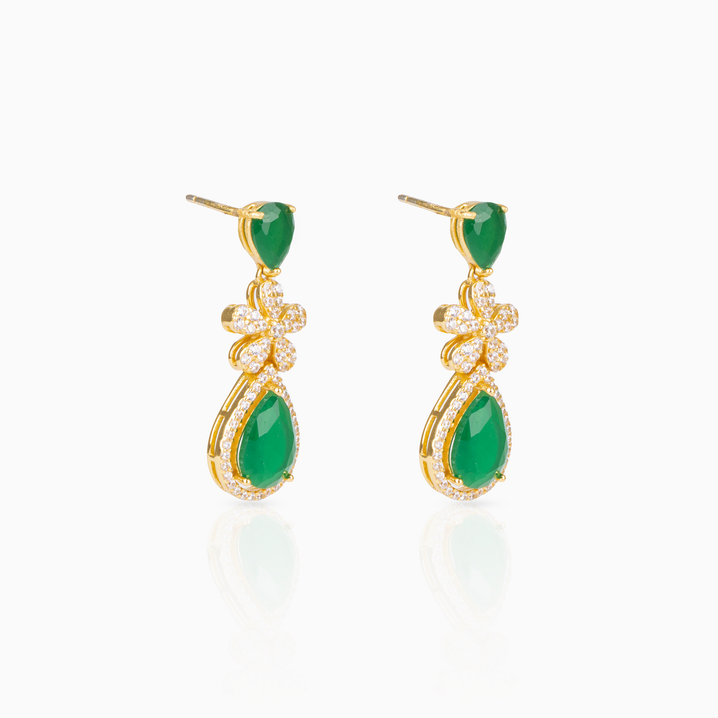 Emerald Flora Drop Earrings