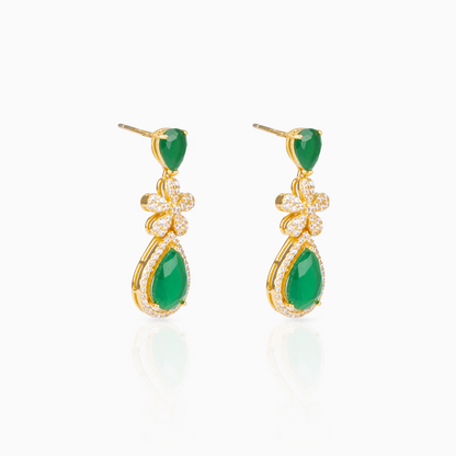 Emerald Flora Drop Earrings
