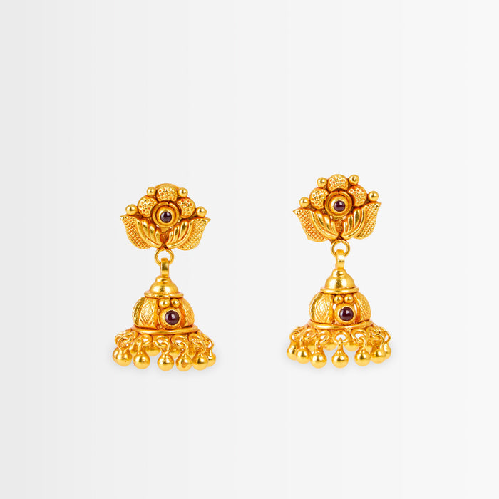 Golden Drop Temple Earrings