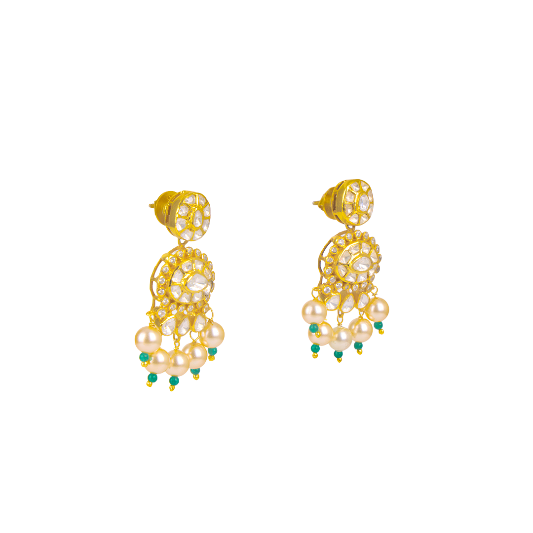 Aarika Heritage Polki Gold Earrings
