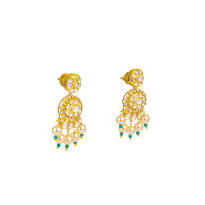 Aarika Heritage Polki Gold Earrings