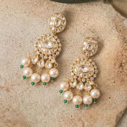 Aarika Heritage Polki Gold Earrings