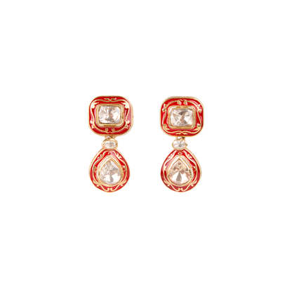 Crimson Meenakari Earring