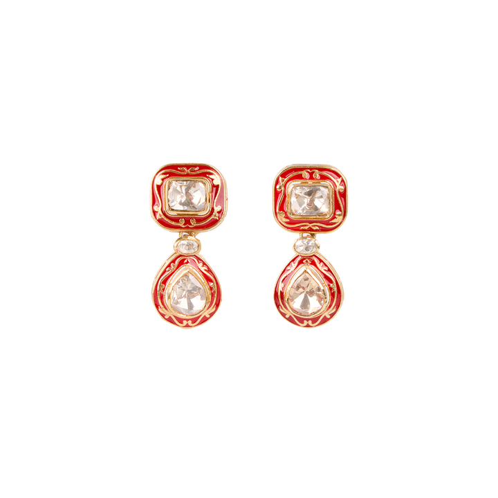 Crimson Meenakari Earring