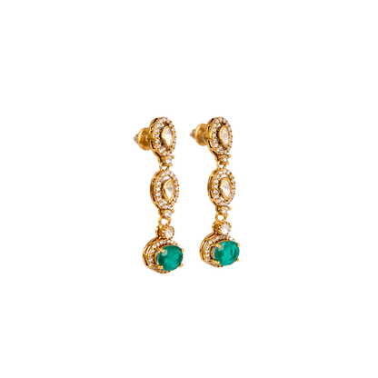 Emerald Double Teardrop Earring