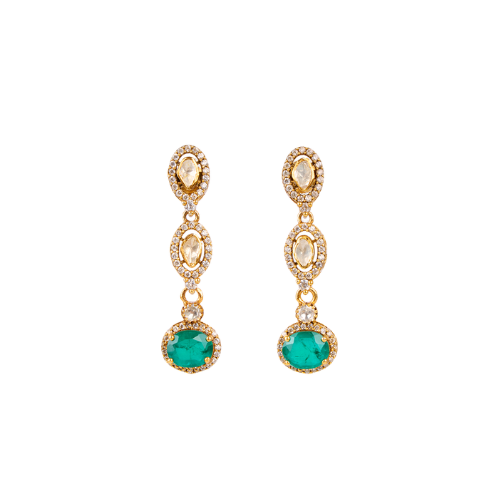Emerald Double Teardrop Earring