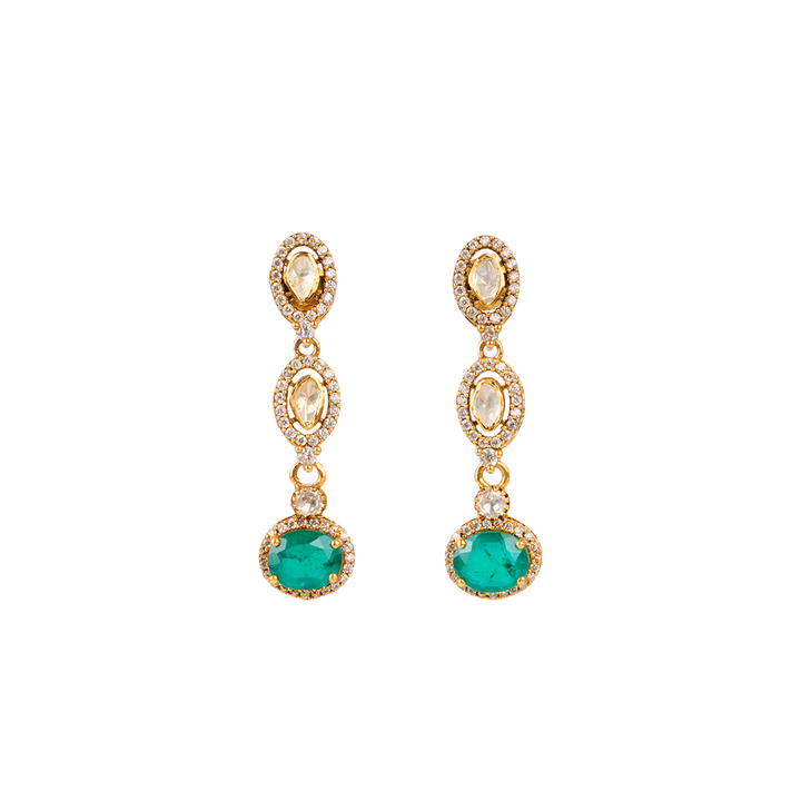Emerald Double Teardrop Earring
