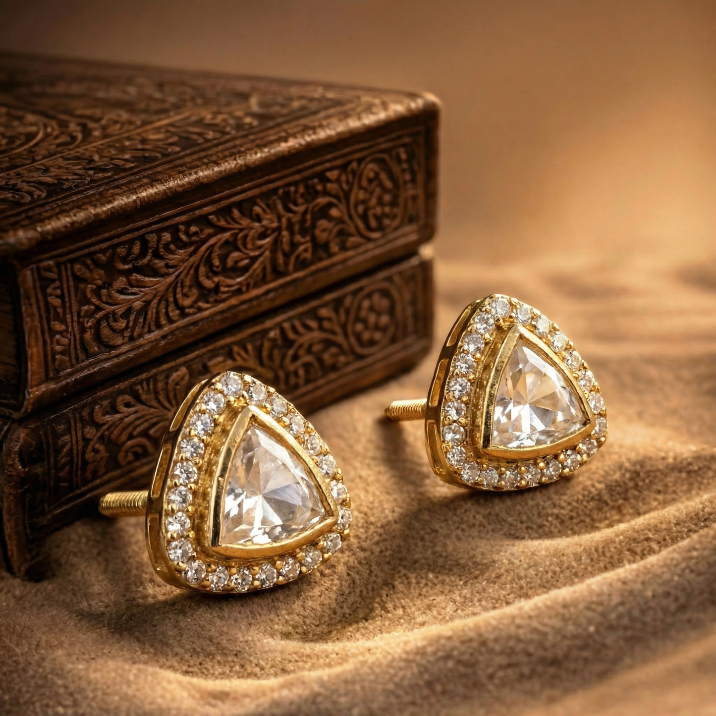 Trillion-Cut Polki Earring