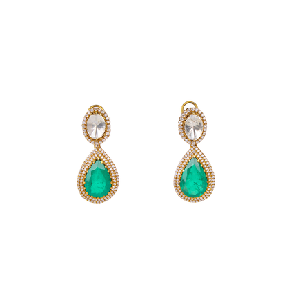 Polki Pavé Teardrop Earring