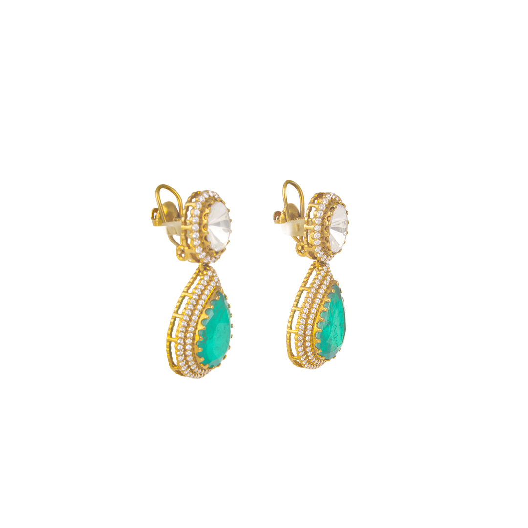 Polki Pavé Teardrop Earring