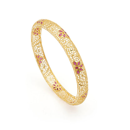 Golden Reva Floral Bangle