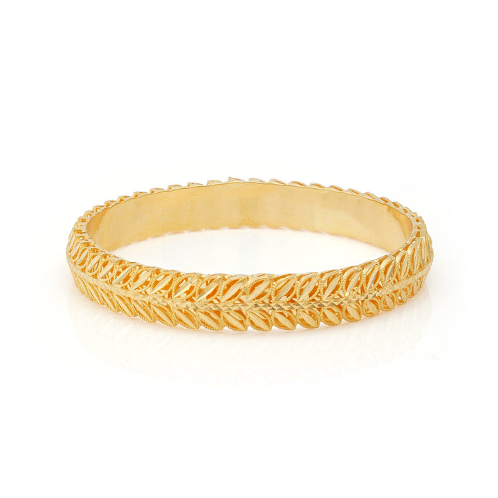 Golden Leaf Pattern Bangle