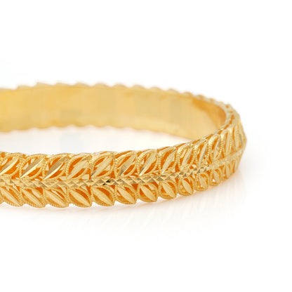 Golden Leaf Pattern Bangle