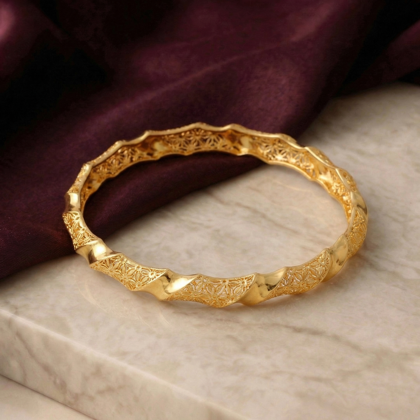 Golden Amara Twist Bangle