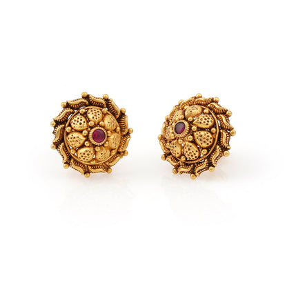 Padma Radiance Gold Stud Earrings