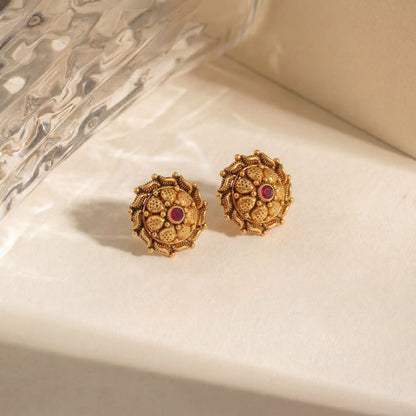 Padma Radiance Gold Stud Earrings