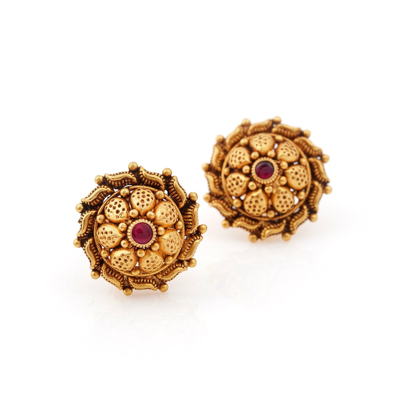 Padma Radiance Gold Stud Earrings