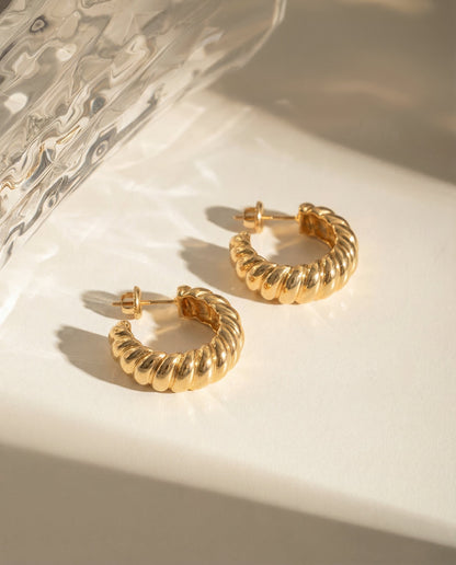 Golden Swirl Hoops