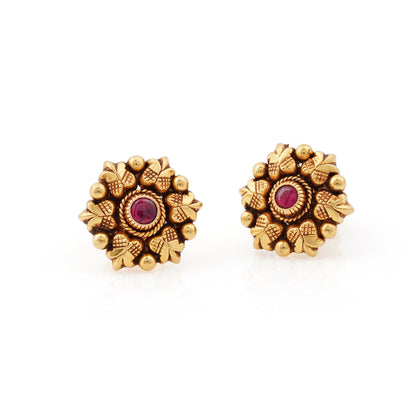 Arvina Petal Gold Stud Earrings