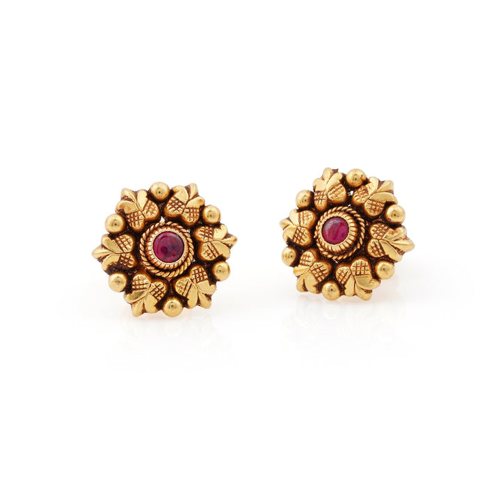 Arvina Petal Gold Stud Earrings