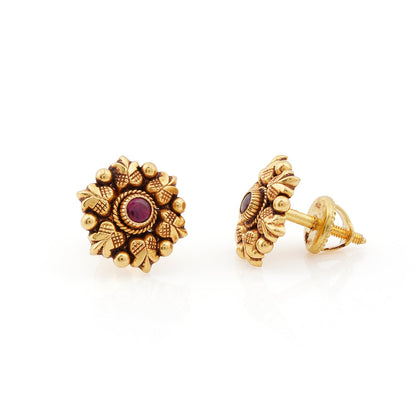 Arvina Petal Gold Stud Earrings