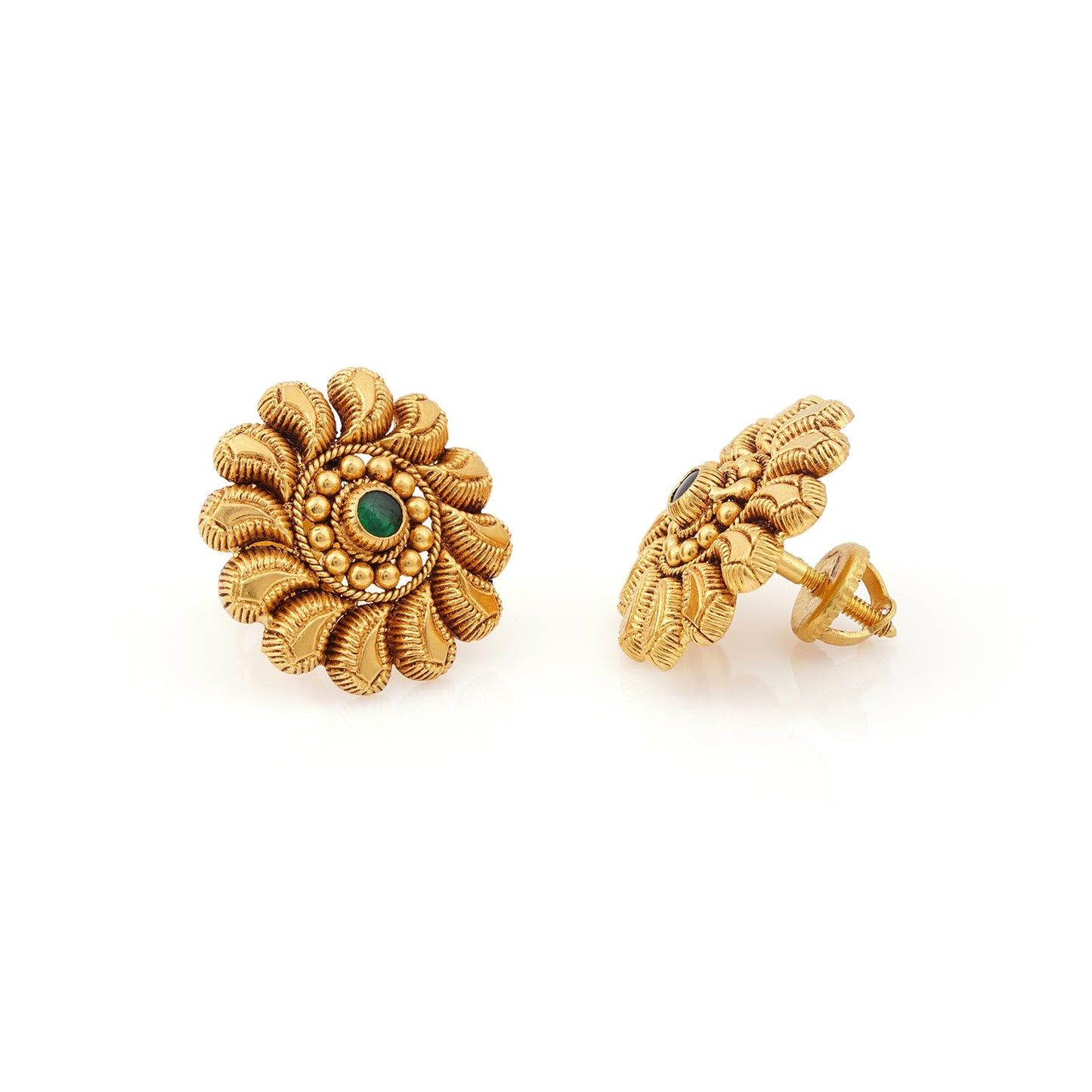 Aurelia Petal Gold Stud Earrings