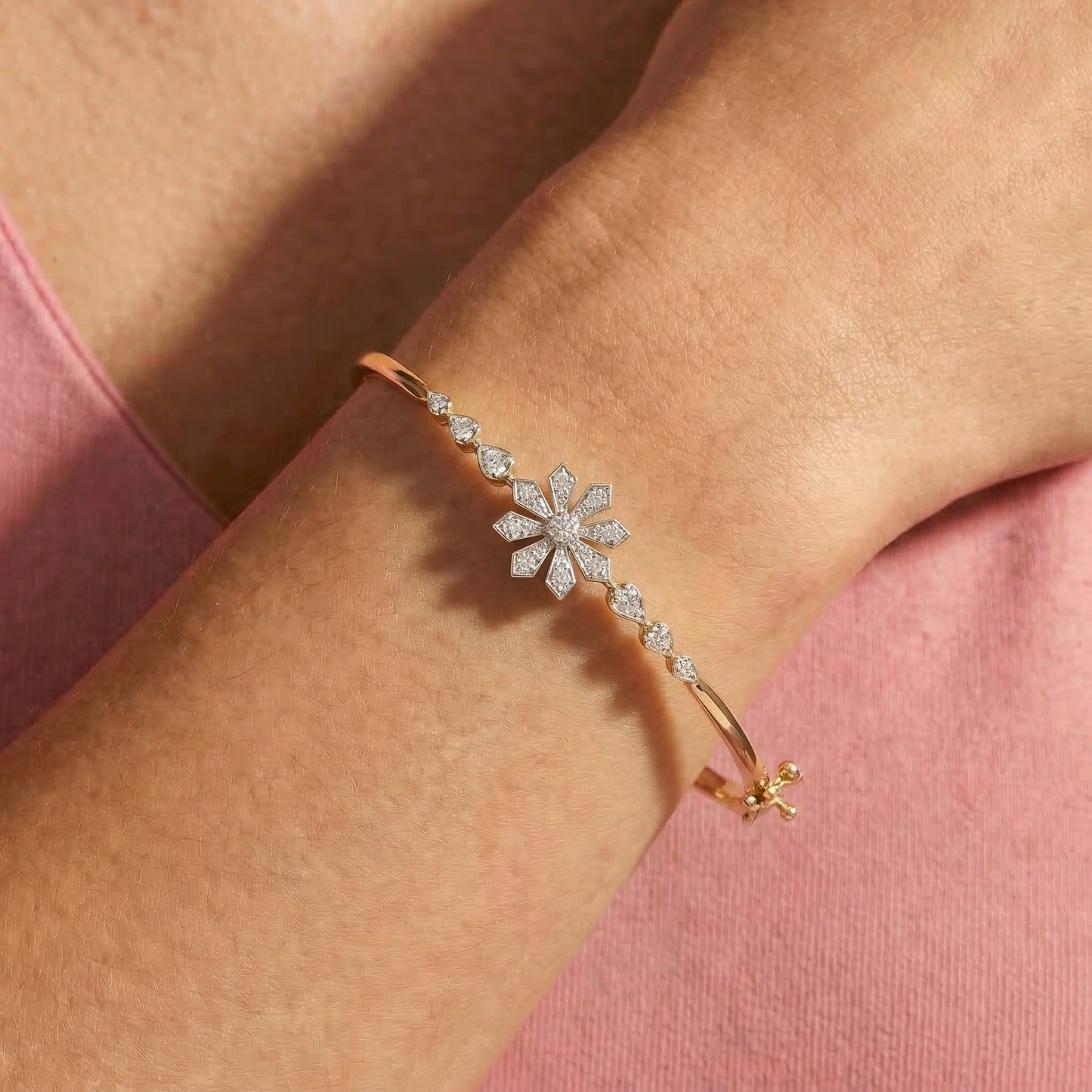 Floral Radiance Diamond Bracelet