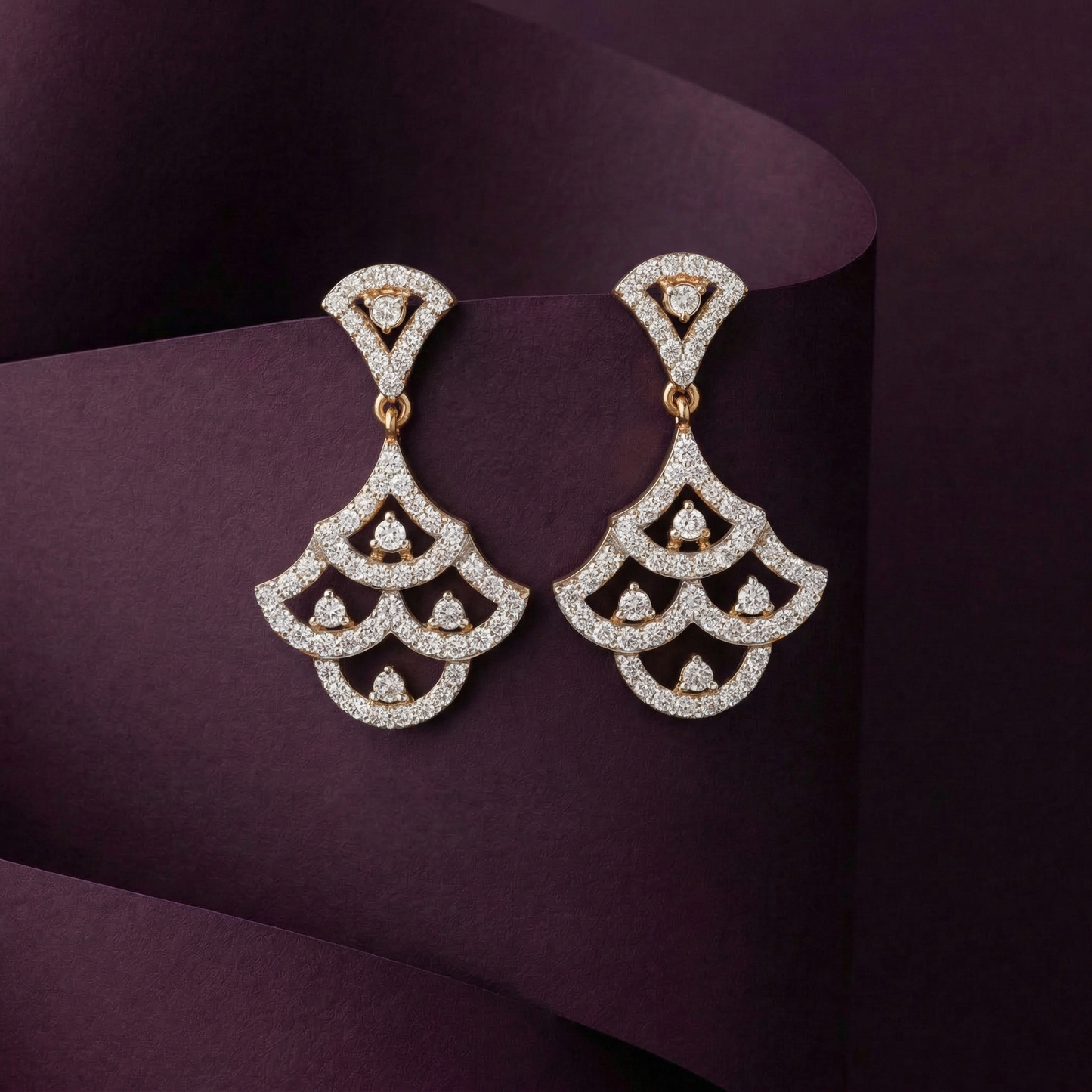 Serene Scallop Diamond Earrings