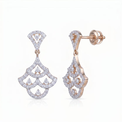Serene Scallop Diamond Earrings
