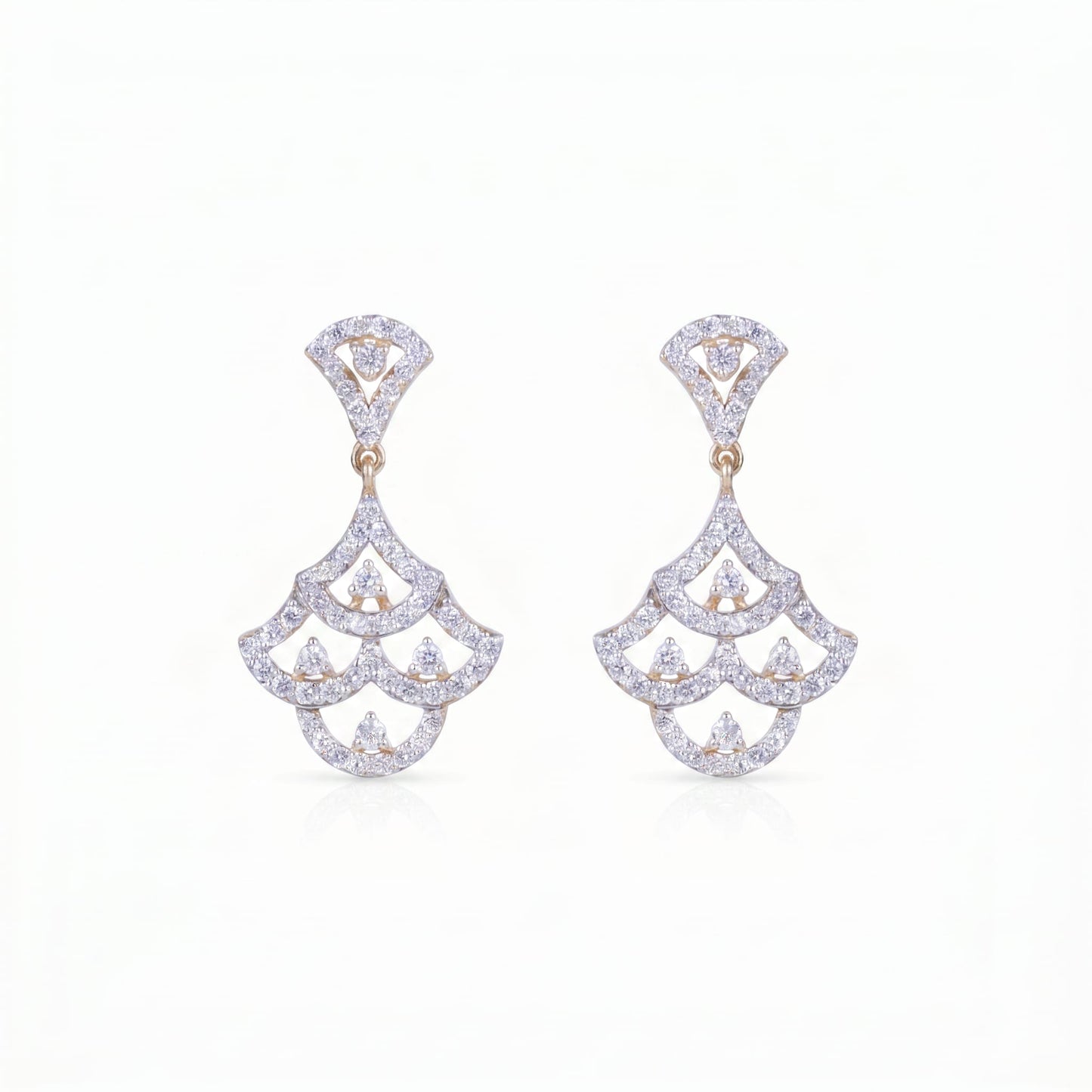 Serene Scallop Diamond Earrings