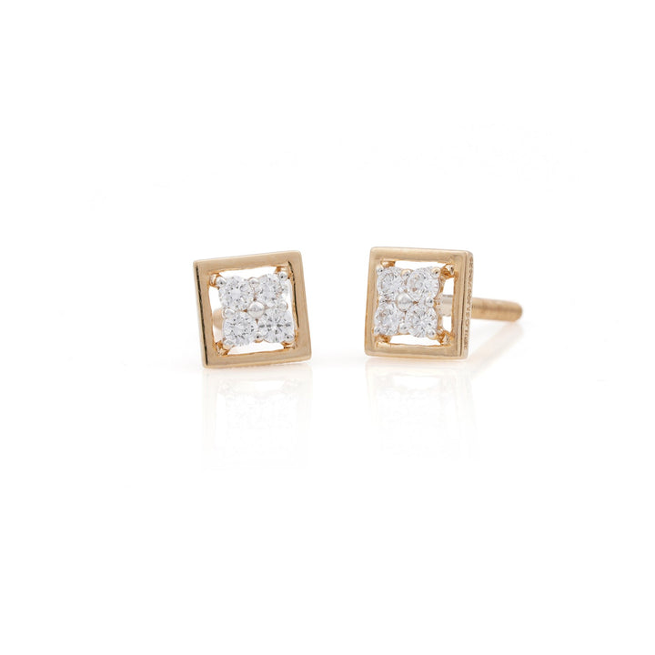 Radiant Square Cluster Earrings