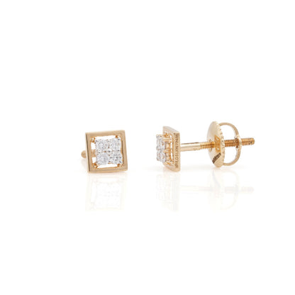 Radiant Square Cluster Earrings