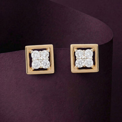 Radiant Square Cluster Earrings