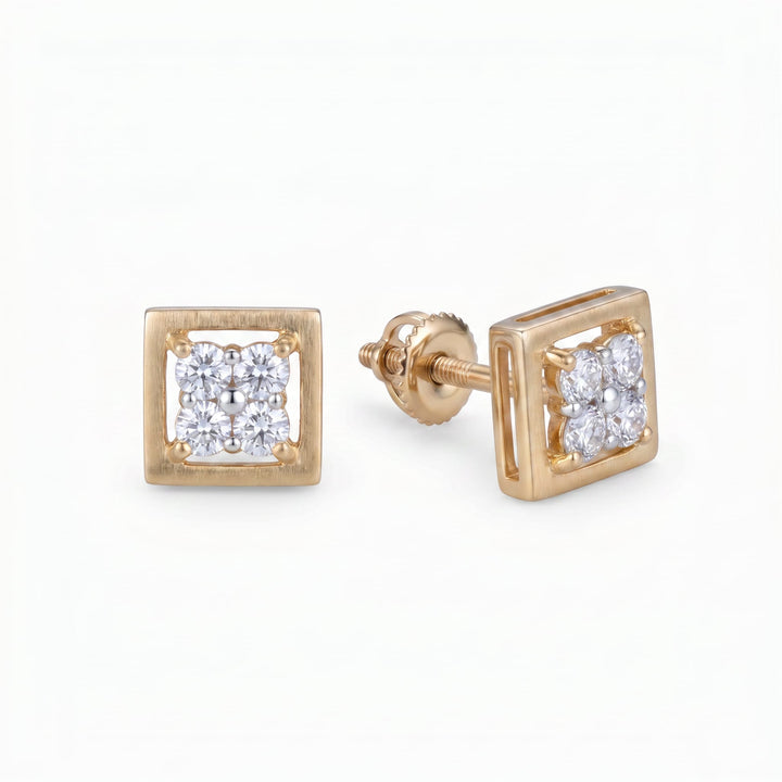 Radiant Square Cluster Earrings