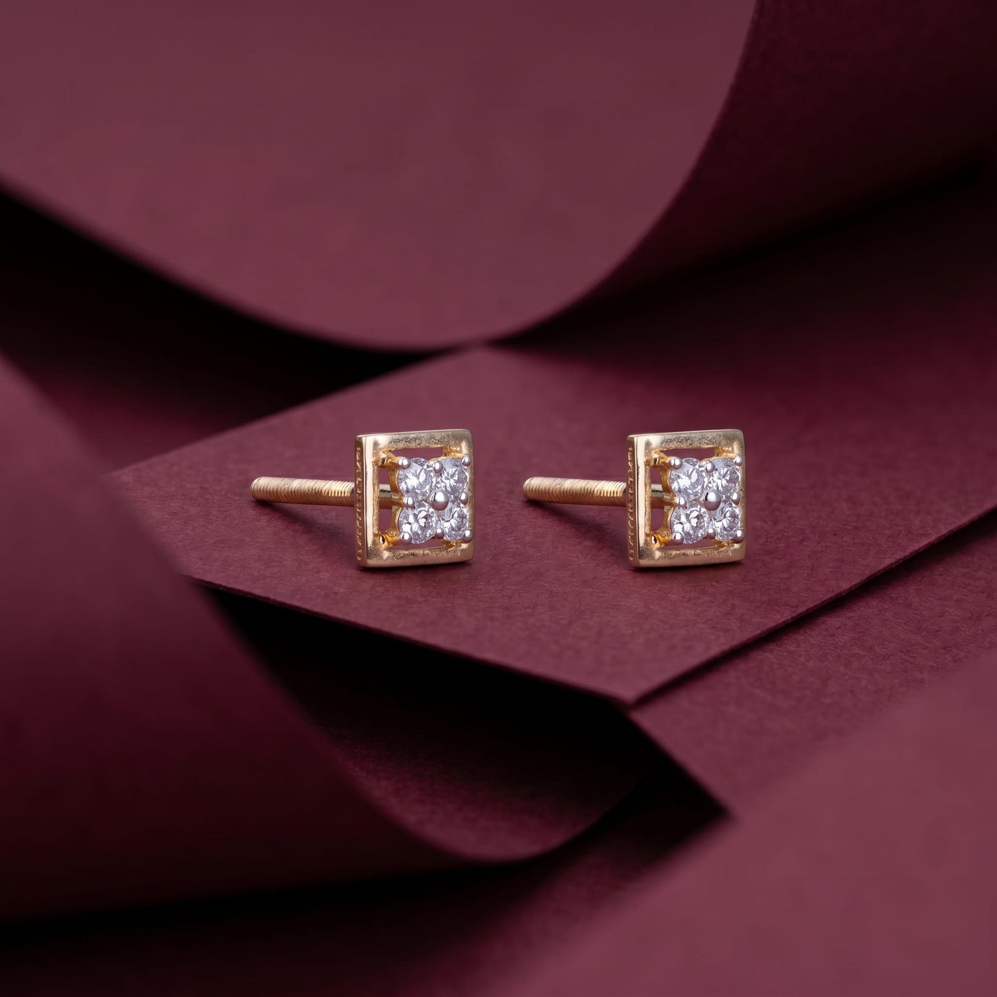 Radiant Square Cluster Earrings