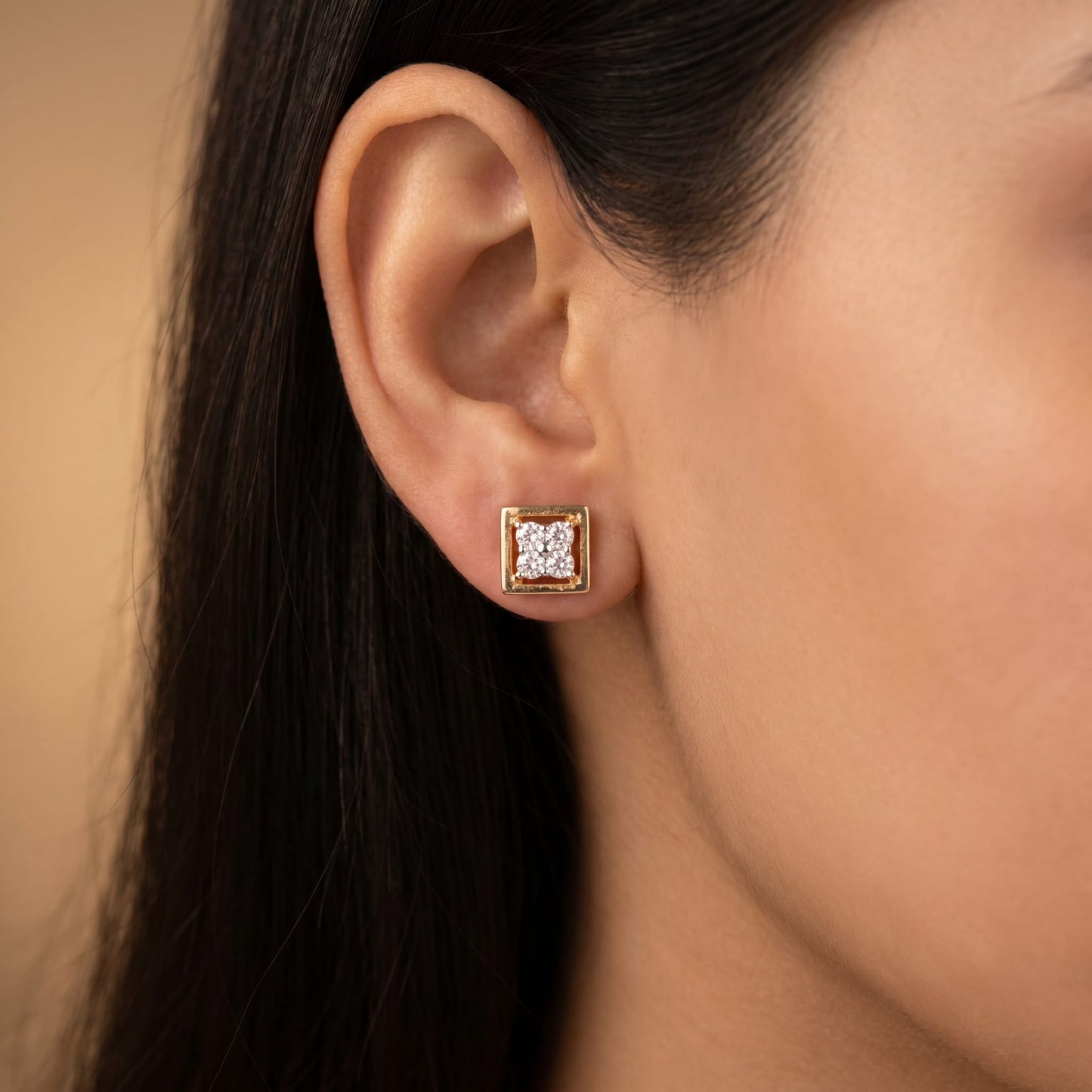 Radiant Square Cluster Earrings