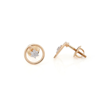 Stellar Bloom Circle Stud Earrings