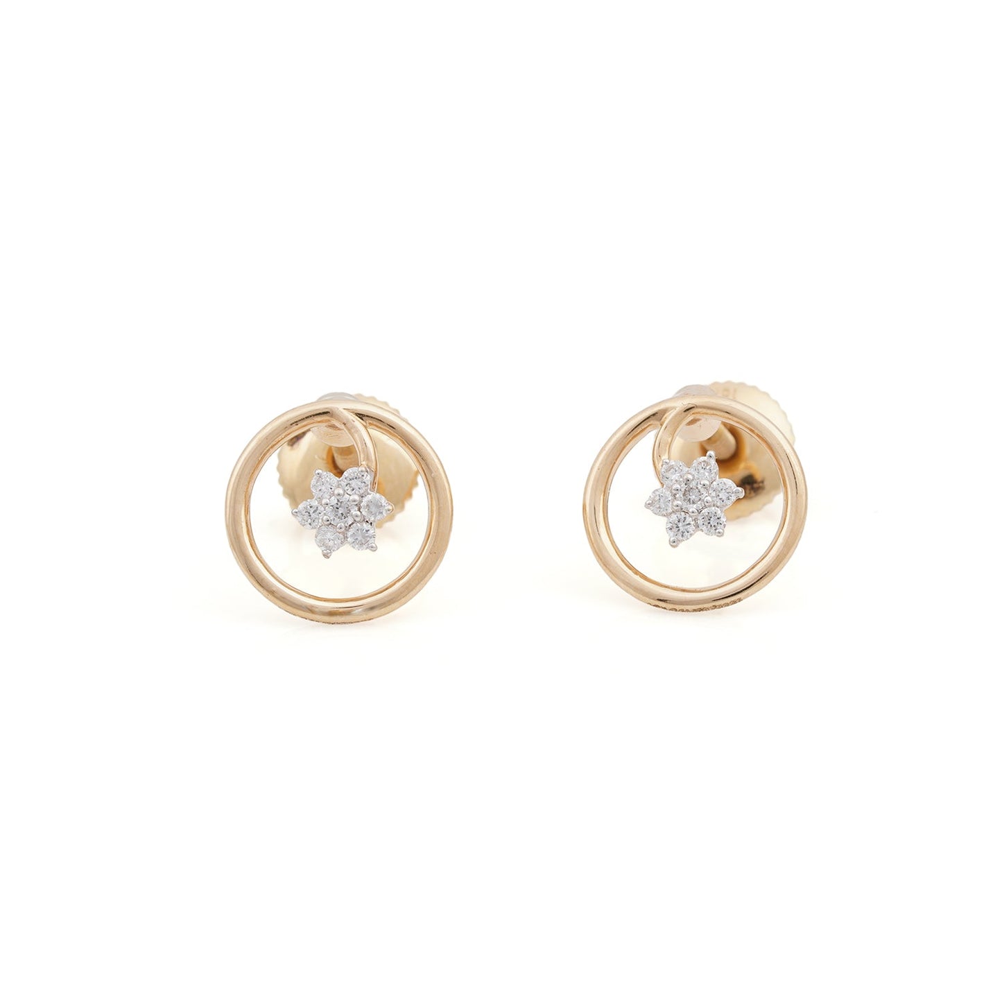 Stellar Bloom Circle Stud Earrings