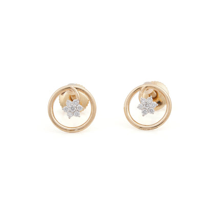 Stellar Bloom Circle Stud Earrings