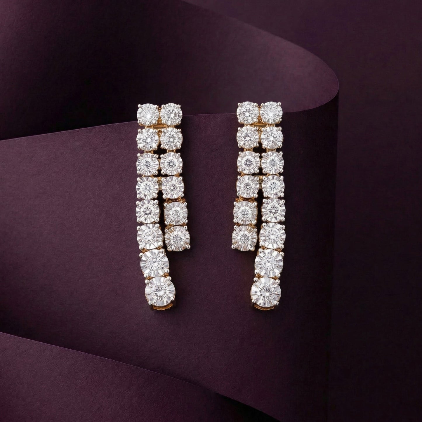 Gold and Dimond Starlit Steps Studded Earring