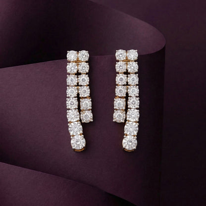 Gold and Dimond Starlit Steps Studded Earring