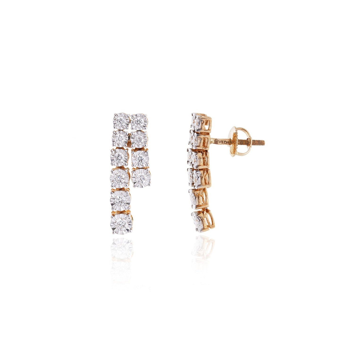 Gold and Dimond Starlit Steps Studded Earring